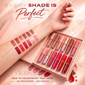 Handaiyan 12-Piece Velvet Matte Liquid Lipstick Set