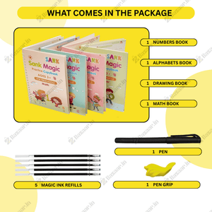 Sank Magic Practice Book (4 BOOKS,1 PEN,1 GRIP,5 MAGIC REFILL)