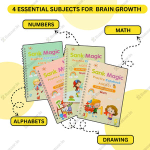 Magic Practice Book (4 BOOKS,1 PEN,1 GRIP,10 REFILL)